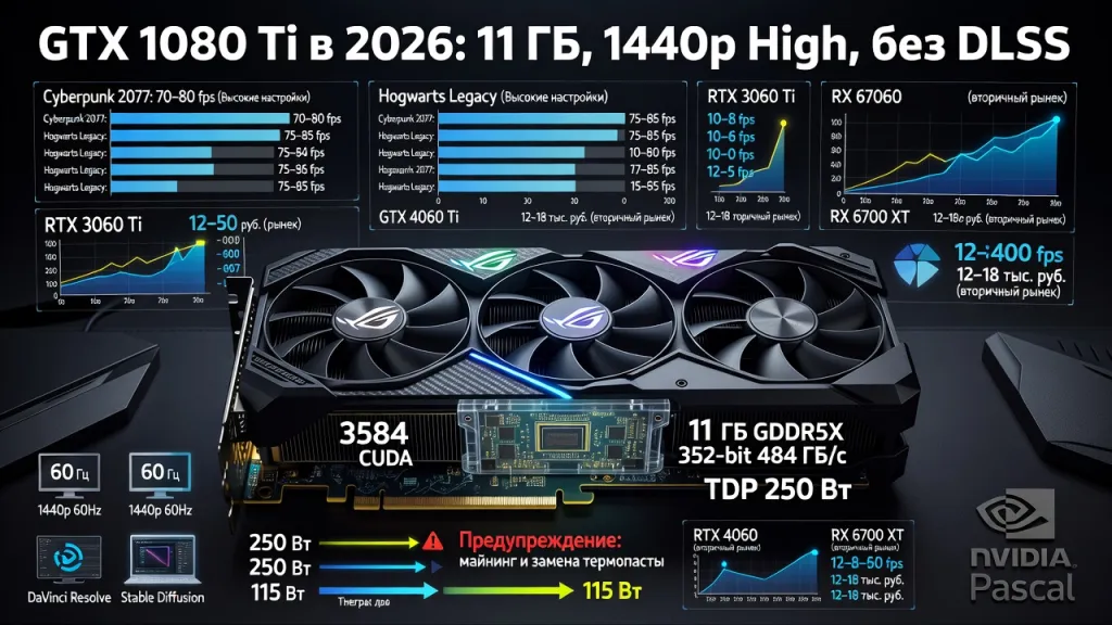 GTX 1080 Ti: полный обзор характеристик и тестов в 2026 году